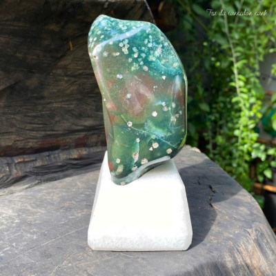 Trụ đá canxedon xanh nặng 1.5kg, cao 15.5cm, ngang 9.5cm - CXD145