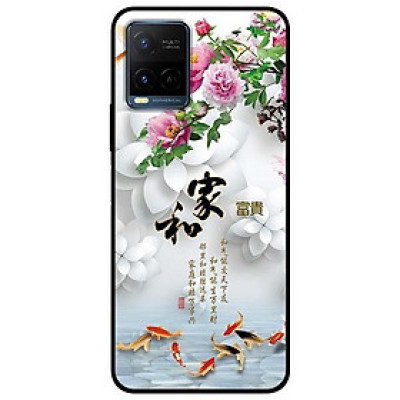 Ốp lưng dành cho Vivo Y21 - Vivo Y21s mẫu Chim Cá Nền Hoa Trắng