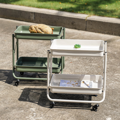 Kệ gấp gọn hai tầng có bánh xe-cobi home - NHẬP KHẨU CHÍNH HÃNG.