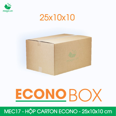 MEC17 - 25x10x10 cm - Combo 100 thùng hộp carton trơn siêu tiết kiệm ECONO