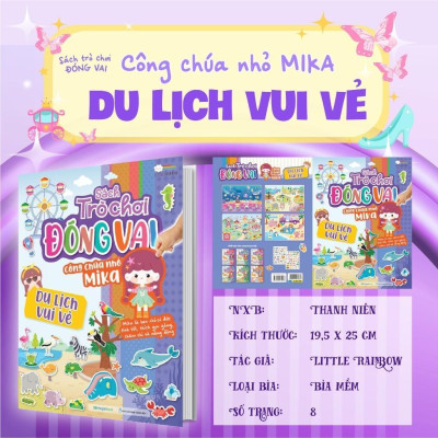 Sách - Trò Chơi Đóng Vai Công Chúa Nhỏ Mika - Du Lịch Vui Vẻ - Bóc Dán 80+ Sticker Đa Dạng Cho Bé Gái - Megabook