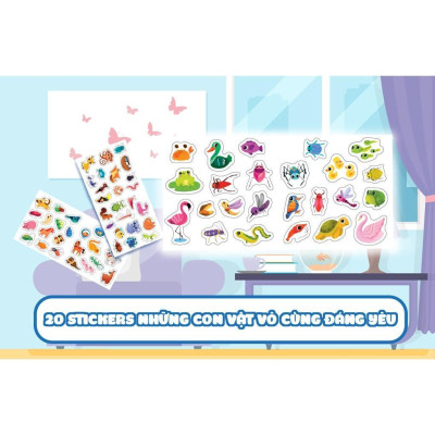 Sách - Cuộc Phiêu Lưu Của Mèo Tí Hon Trong Căn Phòng (20 Stickers Con Vật) - Megabook