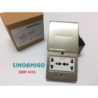 Ổ điện âm sàn nắp trượt Sinoamigo SHP-M1S inox màu bạc - Hàng chính hãng