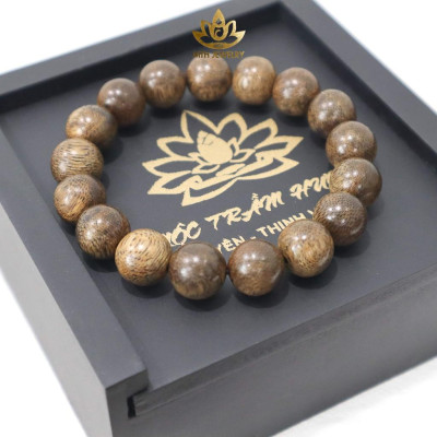 Vòng Tay Trầm Hương Đeo Tay Tròn Đơn Size 12mm 