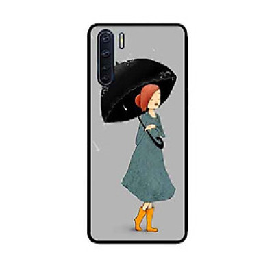 Ốp Lưng in cho Oppo A91 Mẫu Cô Gái Che Ô - Hàng Chính Hãng