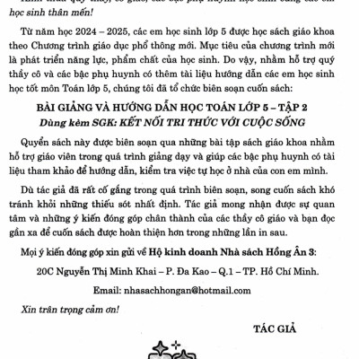 Bài Giảng Và Hướng Dẫn Học Toán Lớp 5 - Tập 2 (Dùng Kèm SGK Kết Nối Tri Thức Với Cuộc Sống) - HA