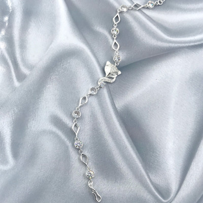 Vòng Tay, Lắc Tay Nữ Bạc 925 Hồ Ly Xinh Đính Đá BẠC HIỂU MINH LTU545