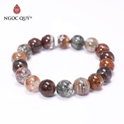 Vòng tay trơn đá thạch anh ưu linh đa sắc size hạt 11mm - Ngọc Quý Gemstones
