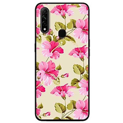 Ốp lưng dành cho Oppo A53 - A93 / F17 Pro - A31 - A8 2019 mẫu Hoa Bụt Hồng