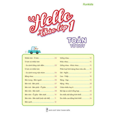 Sách - Hello Chào Lớp 1 - Toán Tư Duy - Megabook