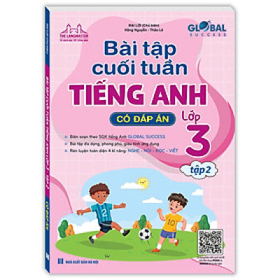 Sách GLOBAL SUCCESS - Bài tập cuối tuần tiếng anh lớp 3 tập 2 (có đáp án). Tặng sổ tay