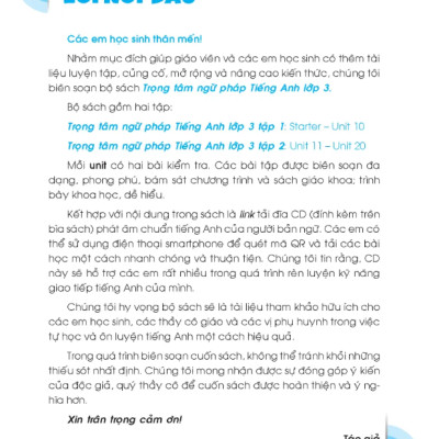 Global Success - Trọng Tâm Ngữ Pháp Tiếng Anh Lớp 3 - Tập 1 (Có Đáp Án)