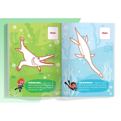 Sách - Con Tô Màu - Thám Hiểm Động Vật Cổ Đại (24 Stickers) - Megabook
