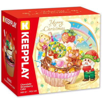 Đồ Chơi Lắp Ráp Chủ Đề Giáng Sinh - Chocolate Strawberry Cake - Keepplay K29805 (120 Mảnh Ghép)