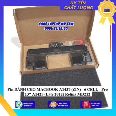 Pin dùng cho MACBOOK A1437 Pro 13" A1425 (Late 2012) Retina MD212 - Hàng Nhập Khẩu New Seal