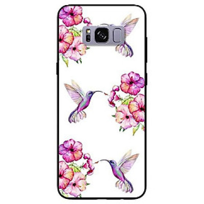 Ốp lưng dành cho Samsung S8 - S8 Plus - S9 Plus mẫu Hoa Và Chim Hồng