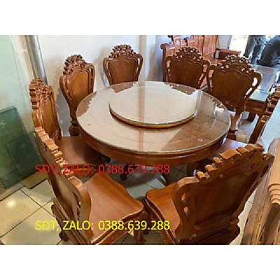 Bộ bàn ăn gỗ gõ cao cấp