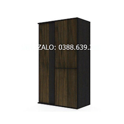Tủ̉ quần áo cửa lùa 2 cánh BÌNH LONG gỗ công nghiệp cao cấp, phối màu nâu đen hiện đại