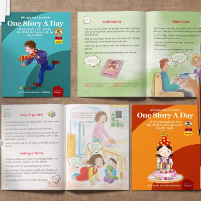 Sách - One Story A Day - CUỐN 9 : 365 câu chuyện phát triển IQ, EQ cho bé - Bản song ngữ tặng kèm file nghe