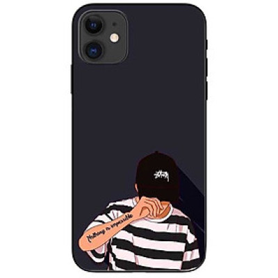 Ốp lưng dành cho Iphone 12 Mini mẫu Bad Boy Nón Đen
