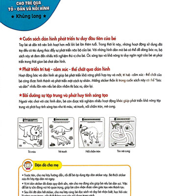 Phát Triển Trí Não Cho Trẻ Qua Tô-Dán Và Nối Hình - Khủng Long