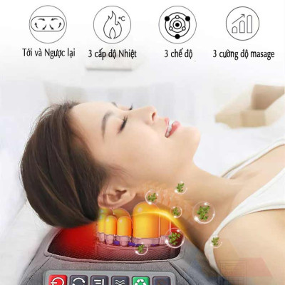 Đệm massage da PU hồng ngoại Leerkang LEK918F hỗ trợ túi khí, rung tần số cao, xoa bóp gối có thể tháo rời, hàng chính hãng