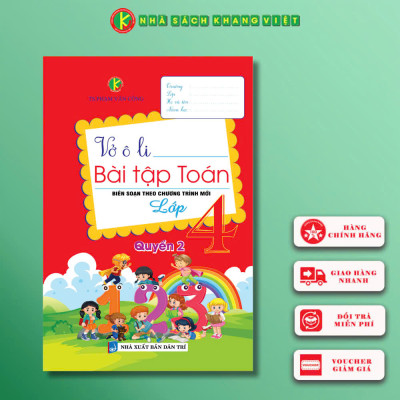 Sách - Vở Ô Li Bài Tập Toán 4 (Biên Soạn Theo Bộ kết Nối Tri Thức Với Cuộc Sống) Tập 1 + Tập 2