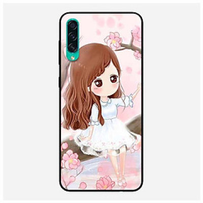 Ốp Lưng in cho Samsung A50s Mẫu Nàng Chibi Nền Hồng - Hàng Chính Hãng