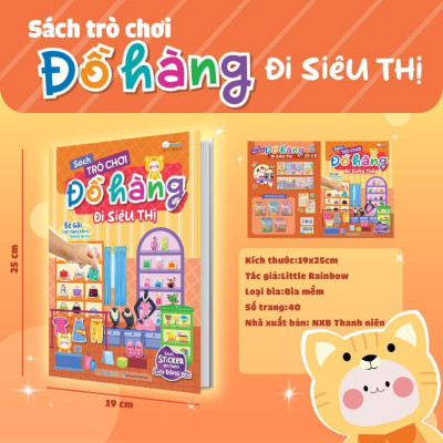 Sách Tương Tác Bóc Dán Sticker Cho Bé - Trò Chơi Đồ Hàng Đi Siêu Thị (Hơn 200 Stickers) - Megabook