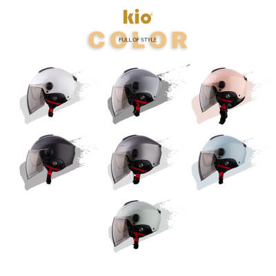 Mũ Bảo Hiểm Nửa Đầu Kio SafeStyle Metro KN12K, 2 Kính Phủ Nano Chống Tia UV, Lớp Lót Kháng Khuẩn