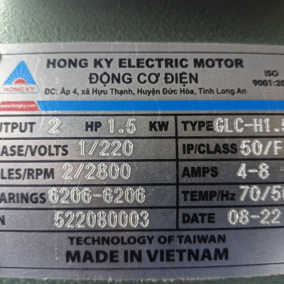 MÁY MÀI BÀN 2HP-1PHA-2800 HỒNG KÝ MB2HP - HÀNG CHÍNH HÃNG