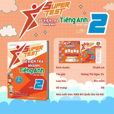 Sách - Super Test - Đề Kiểm Tra Nhanh Tiếng Anh Lớp 2 - Megabook