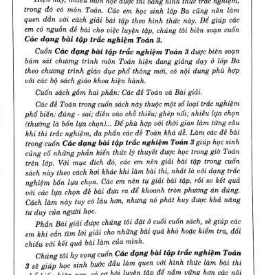 Các Dạng Bài Tập Trắc Nghiệm Toán 3