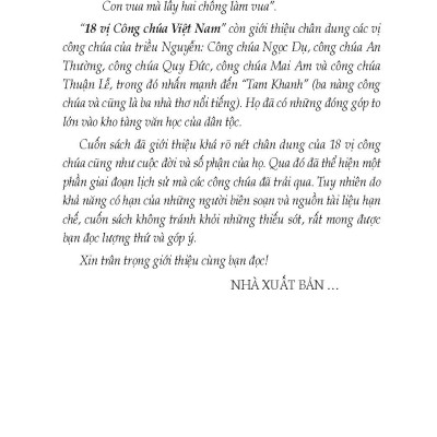 18 Công Chúa Việt Nam