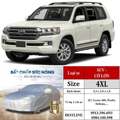 Bạt phủ xe hơi, ô tô tráng nhôm cao cấp cho xe 4,5,7, bán tải dành cho các hãng xe: Toyota-Hyundai-Ford-Mazda-Kia,...