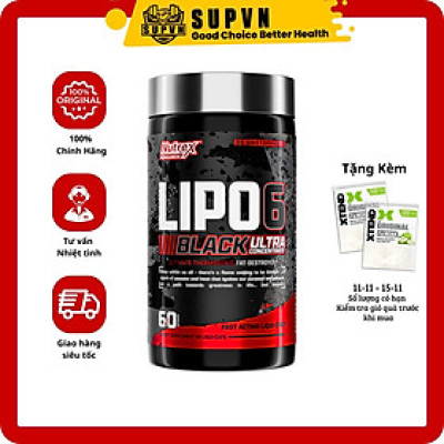 Lipo 6 Black Ultra Concentrate Nutrex RESEARCH 60 viên - Giảm cân, Đốt mỡ, Cắt nét Lipo-6 Nutrex
