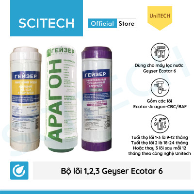 Máy lọc nước Nano Geyser Ecotar 6 kèm bộ đơn lọc thô 10 inch by Scitech - Hàng chính hãng