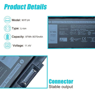 Pin Tương Thích Cho Laptop Dell Precision 7730 7740 Nyfjh 97Whr - Hàng Nhập Khẩu New Seal TEEMO PC TEBAT261