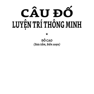 Câu Đố Luyện Trí Thông Minh (Tái bản 2025)