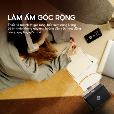 Máy sưởi mini để bàn Lebenlang LBL0276, công suất 600W, làm ấm góc rộng, nóng nhanh, thiết kế nhỏ gọn tiện lợi, bảo hành 2 năm - hàng chính hãng