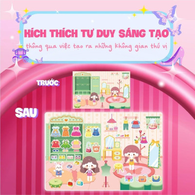 Sách - Trò Chơi Đóng Vai Công Chúa Nhỏ Mika - Căn Phòng Công Chúa - Bóc Dán 80+ Sticker Đa Dạng Cho Bé Gái - Megabook