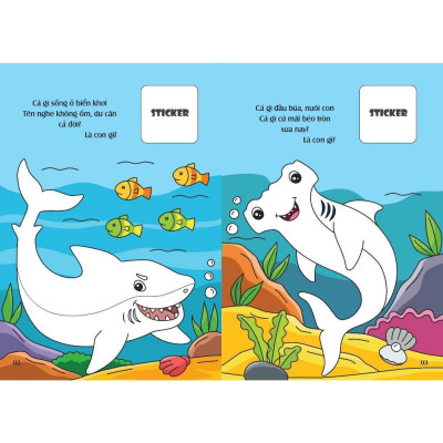 Sách - Bé Tô Màu - Khám Phá Đại Dương Bí Hiểm - 20+ Hình Dán Sticker - Việt Thư