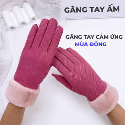 Găng Tay Lót Nhung Cao Cấp Hàn Quốc Dày Dặn Ấm Áp Cảm Ứng Màn hình Smart Phone - Sang Xịn Mịn Cho Quý Cô M1