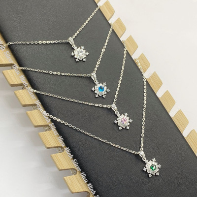 Dây Chuyền Bạc 925 Bông Tuyết Đính Đá Nhân Tạo Cao Cấp Bạc Hiểu Minh DMD535