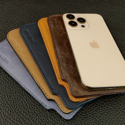 Bao da rút IONECASE điện thoại 15 Pro Max, 14 Pro Max, 13 Pro Max..Da Bò Thật mẫu 7 - Hàng chính hãng