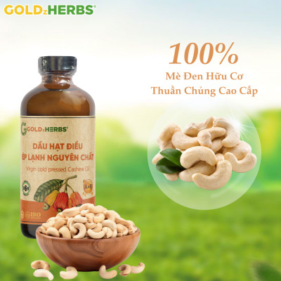 Dầu hạt điều ép lạnh nguyên chất GoldzHerbs - Chai 120ml/ 250ml