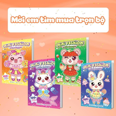 Sách - Mini Fashion - Heo Piggy - Bóc Dán Hơn 100+ Stickers Váy, Phụ Kiện Xinh Đẹp) Cho Bé Gái - Megabook