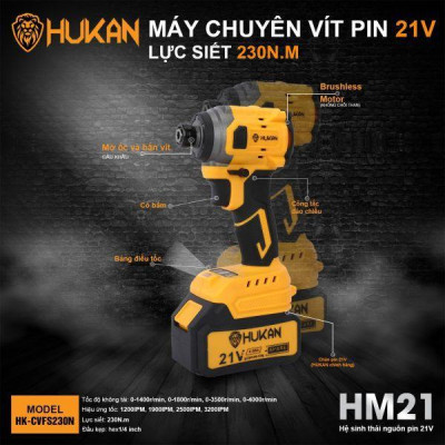 MÁY CHUYÊN VÍT 230NM HK-CVFS230N HUKAN (2 PIN + 1 SẠC) - HÀNG CHÍNH HÃNG