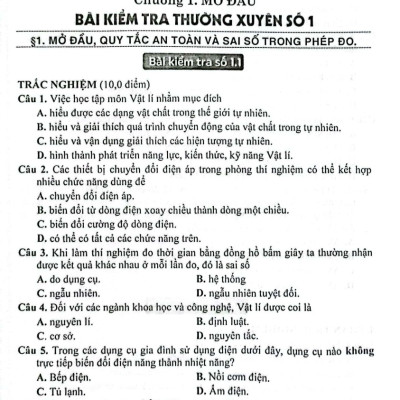 Đề Kiểm Tra Đánh Giá Vật Lí Lớp 10 (Bám Sát SGK Kết Nối Tri Thức Với Cuộc Sống )
