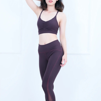 Bộ Đồ Thể Thao Nữ LMcation- Áo Ngực Cao Cấp LMcation Larry & Quần Dài Phối Lưới Venus - Màu tím